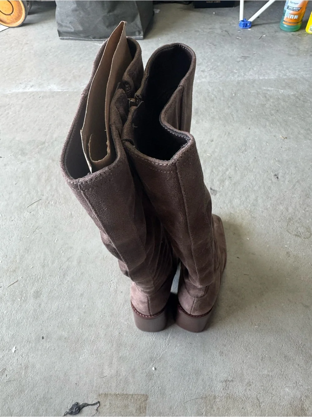 Kelly & Katie Symine Boot Block Heel Faux Suede 6.5 M New Knee High